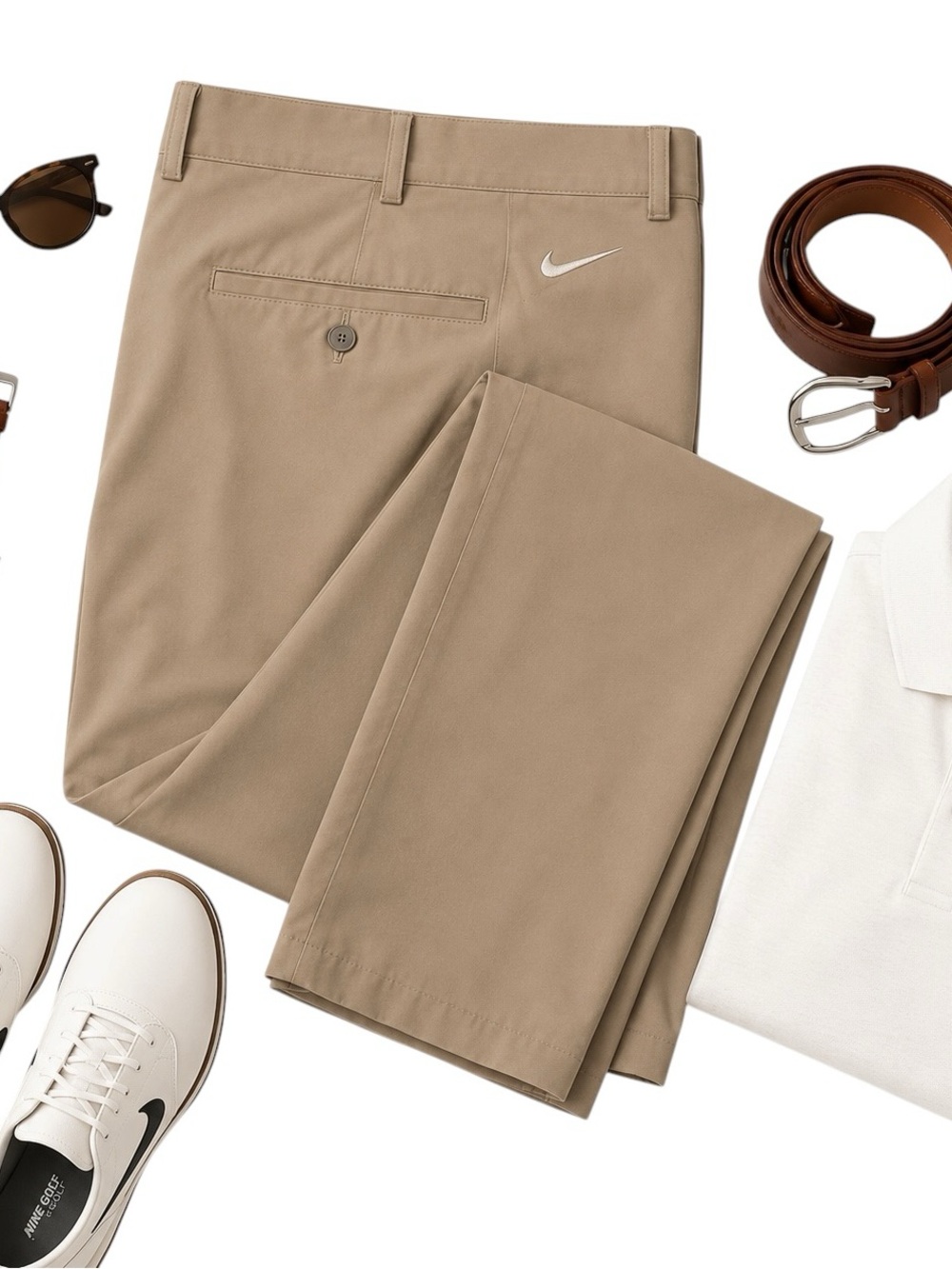 Nike Golf Dri-FIT Performance Khaki Stretch Pants Moisture Wicking Mens 40x33